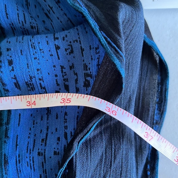 Expressions Bohemian Maxi Caftan House Dress MuuMuu Swim Cover Up Blue Colorful - Picture 5 of 7